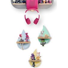 Tolina - lietaus lašelių rinkinys Vaikų lentyna - sieninė lentyna girdinčioms figūrėlėms, pvz., Toniui, saugi ir stabili - vaikų kambario dekoracija Pastelinių spalvų 3 dalių rinkinys (mėlyna/geltona/žalia)