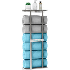 STWWO Rankšluosčių bėgių siena Didelis rankšluosčių stovas Vonios kambarys 76 cm Svečių rankšluosčių laikiklis Sieninis vonios rankšluosčių laikiklis su lentyna Rankšluosčių ritininis laikiklis Metalinis