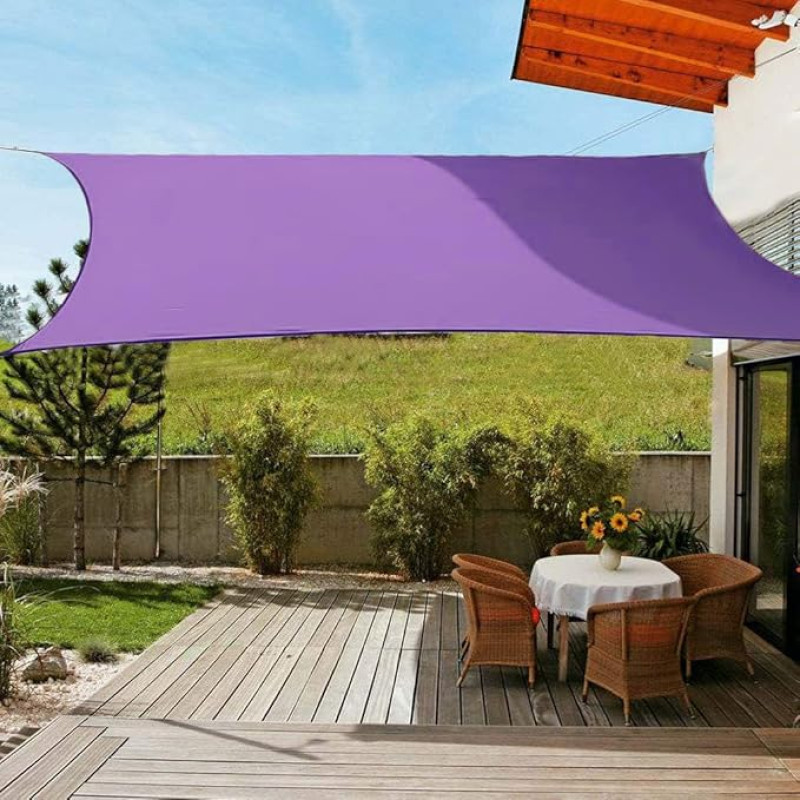 Awning - Rectangular Sun Protection, Waterproof, Garden, Camping, Balcony, Swimming Pool, Lightweight Canopy with Free Rope