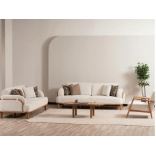 Generisch Sitzgruppe/Sofa Set - Wohnzimmergarnitur 'Rosemary' 3+3+1, Farbe:weiß