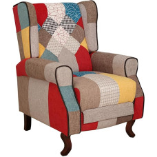 LIBEROSHOPPING.eu - LA TUA CASA IN UN CLIK Atsilenkiantis svetainės miegamojo fotelis, apmuštas dėmėms atspariu patchwork audiniu