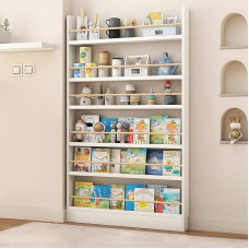 JFOZDM Knygų spinta, knygų spinta, vaikų kambarys, vaikų knygų spinta, 3/4/5/6 saugojimo lentyna, apsauga nuo pakreipimo, taupanti vietą, knygų spinta už durų, skirta svetainei, namams, biurui, miegamajam