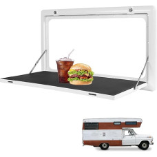 Klapptisch für Wohnmobile, klappbarer Picknicktisch mit Verriegelung, Aluminiumlegierungs-Tragplatte, 20 kg Tragkraft, wandmontierter Klapptisch für den Außenbereich für Wohnmobile und Wohnwagen