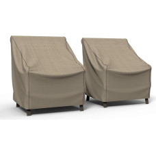 Budge P1W01PM1-2PK Medium Heavy Duty Waterproof English Garden Chair Covers (2 Pack) Tan Tweed