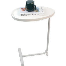 3-C-shaped coffee table, fashionable living room sofa, small side table, PE plastic waterproof tray, metal bracket coffee table, suitable for living room, bedroom and small space (white)(san'jiao4)