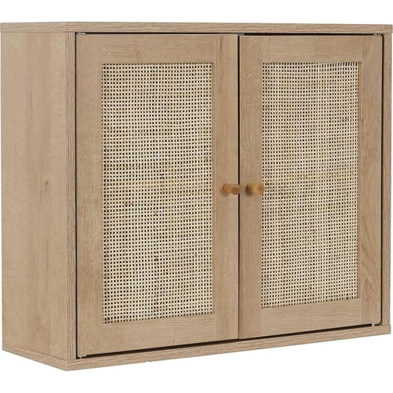 HOME DECO FACTORY, HD0226 Bali Natural Crush Collection sieninė spintelė, Baldai, Spintelė, Vonios kambario baldai, 60 x 50 x 20 cm, Ruda