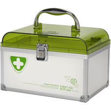 Glosen Medical Locker with Key, Lockable Box for Medicines and Personal Items 8.46 x 5.87 x 5.51 Inches (Green)