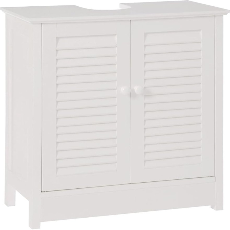Premier Housewares Under Sink Bathroom Cabinet with Double Shutter Door, 60 x 60 x 30 cm - White