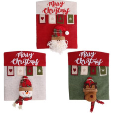 Kalėdų kėdžių dangteliai, 3 dalių mielas sniego žmogus Kalėdų kėdžių dangteliai valgomajam, Kalėdų Senelio valgomojo kėdė, nugaros sėdynės dangtelis Kalėdų apdailai