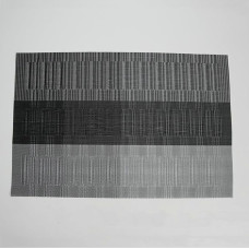 AMDXD 6er Set Tischset Abwaschbar Modern Quadratisch, 70% PVC+30% PET Platzmatten Abwaschbar Weihnachten Rechteckig Farbverlauf Anti-Rutsch, Tisch-Sets Grau Schwarz für Restaurant, 45x30CM