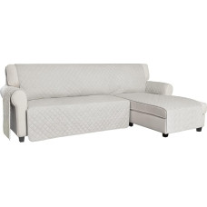 ISSUNTEX Sektionale Couchbezüge für Hunde, wendbar, L-förmig, Sofabezug, wasserabweisend, Chaiselongue-Bezug, Fellschutz für Kinder, Haustiere (XL, Elfenbein/Elfenbein)