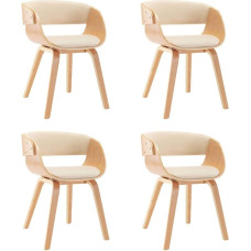 vidaXL valgomojo kėdės, 4 kėdžių rinkinys, valgomojo kėdės su porankiais, virtuvės kėdė, valgomojo kėdė, medinis rėmas, valgomojo kėdė, virtuvės kėdė, kreminės spalvos, dirbtinė oda