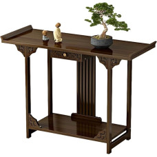 Console Table Wooden Console Table for Entrance Area with Shelves and Drawers, Narrow, Long Accent Table for Decoration and Organisation (Colour: Brown, Size: 31.5X11.4X32.3inch