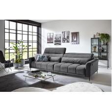 Big-Sofa Wolve 2 Electric XXL Seat Depth Adjustments, Nosage Subsuspension, Polyether Foam, 2 Manually Adjustable Headboards, Includes 2 Decorative Cushions (Kidney Cushions), 280 x 108 x 118 cm (W x