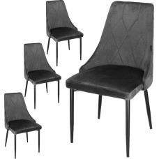 SPRINGOS Upholstered Chairs with Backrest Set of 4 for Living Room Dining Room and Kitchen Velvet Fabric High Aesthetics Stylish Modern Comfortable Padded Chairs