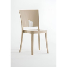 Lucienne 10L2004 High Gloss Polycarbonate Chair with 4 Chairs Taupe