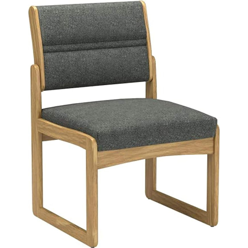 Wooden Mallet DW2-1 Valley Guest Chair Without Armrests Oak / Arched Blue Dark Grey Charcoal Grey Light Oak