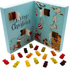 Hallingers Christmas Mice - Gummy Bears Advent Calendar Handmade with Fruit Juice Bears Gift for Children and Adults (Box) - Fill Advent Calendar Novelties & Advent Calendar | Thank You Chanuk