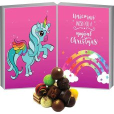 Hallingers Unicornis/Unicorn Advent Calendar Chocolates Gift Handmade Without Alcohol from Fine Cocoa Chocolate (Box) - Advent Calendar Novelties & Advent Calendar Fill | Congratulations Hanukkah Fr