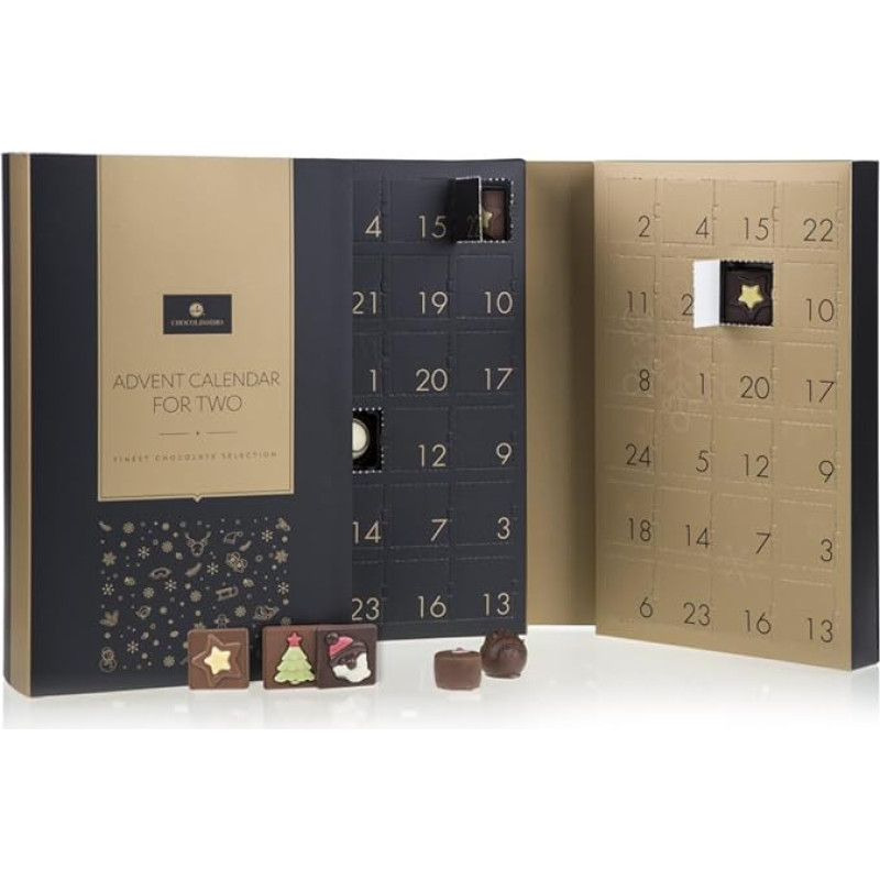 Double Advent Calendar - Chocolate - with Chocolate and Chocolates | Advent Calendar for Two | Advent Calendar for Christmas | Chocolate Advent Calendar | Man | Woman | Christmas Chocolate