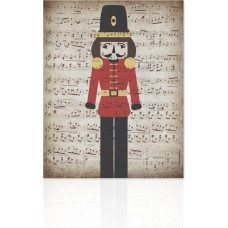 Declea Hanging Picture Nutcracker Decoration - Print on Canvas Christmas Decoration Wall Decoration for the Christmas Season, 30 x 40 cm