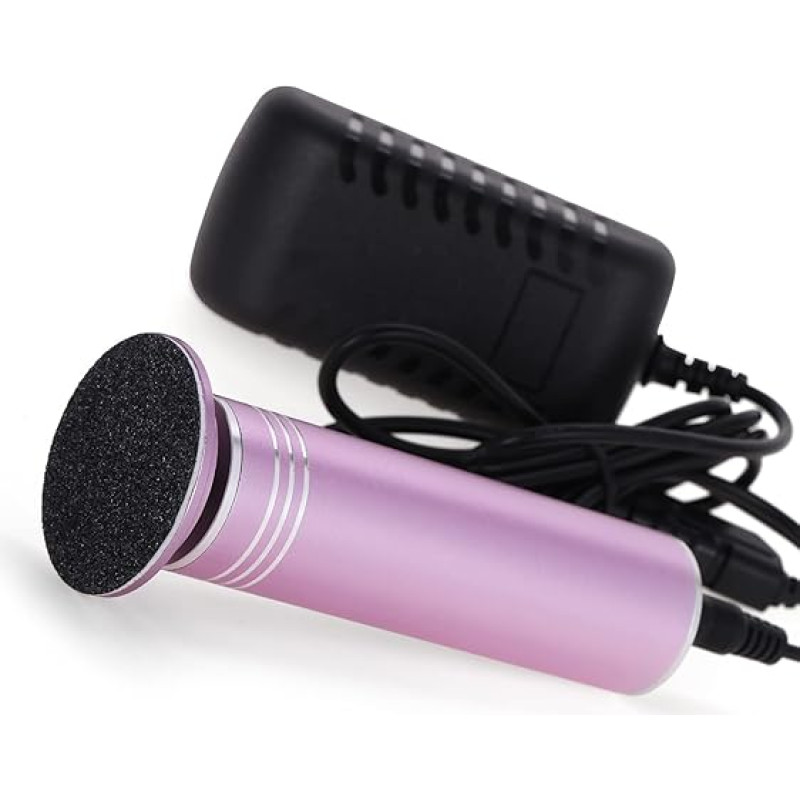 Elektrinis pėdų volelis, reguliuojamo greičio, profesionalus elektrinis pėdų failas pėdoms, pedikiūro įrankiai su keičiamais padėkliukais (rožinis)