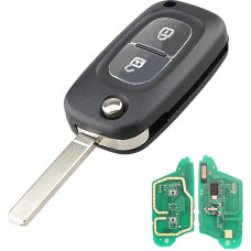 Heart Horse 2 Button Car Key Remote Control for R Enault, Flip Key Shell Remote Key Case for Clio 3 Kangoo Master Modus Twingo (FSK 433 MHz PCF7961A Chip)