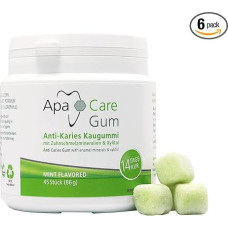ApaCare Gum Anti-Caries Chewing Gum with Enamel Minerals | 6 Tins