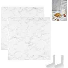 Goshoot 2 x Food Photography Background Panels, 60 x 60 cm, White Marble Photo Studio, Double-Sided Kit Set for Products, Props, Flat Tabletop, Jewelry, Cosmetics, Video, Youtube