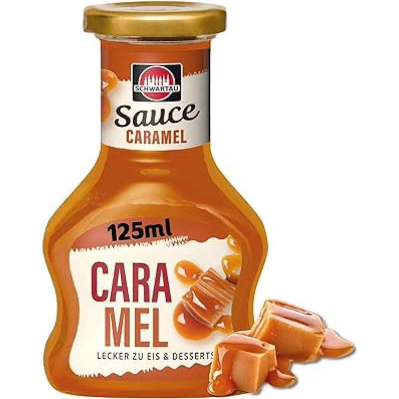 Schwartau Dessert Sauce Caramel, for Refining Desserts and Ice Cream, 125 ml