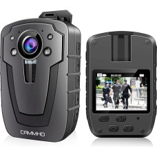 CAMMHD 1296P Body Cam 12 valandų nešiojama garso ir vaizdo kamera 170° plataus kampo policijos kūno kamera Išorinės kortelės dizainas su keičiama atminties kortele (kortelė neįtraukta)