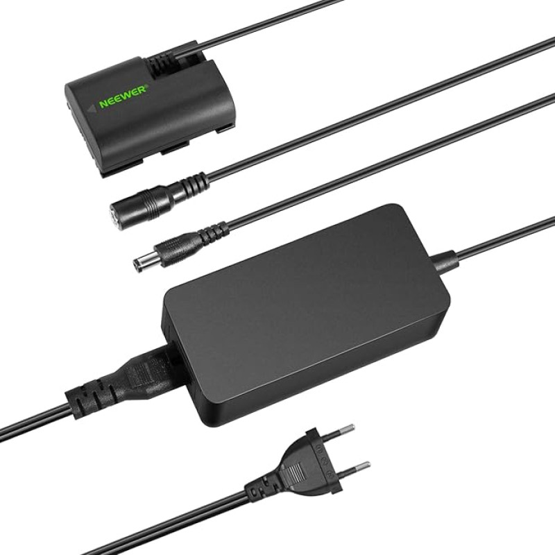 NEEWER Dummy Battery Replacement for LP-E6 LP-E6N LP-E6NH with DC Coupler and AC Power Supply Compatible with Canon EOS R Ra R3 R5 R5C R6 R6II R7 5D 6D 7D Mark II/III/IV 5DS 5DSR 60D 70D 80D 90D