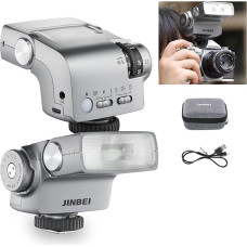 JINBEI Hi-5 Retro fotoaparato Speedlite GN16 su S1/S2 foto jautrumo režimais CCT 6000K±200K, skirtas 