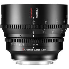 7artisans 50mm T2.0 didelės diafragmos pilno kadro kino objektyvas, suderinamas su Nikon Z-Mount rankinio fokusavimo mažo iškraipymo veidrodiniais fotoaparatais, skirtais Nikon Z5 Z6 Z7 Z9 Z50 Z6II Z7II ZFC Black