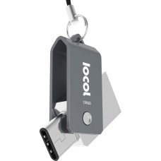 IOCOL Dual USB Stick Mini: Ultra USB C Stick for Type Mobile Phone and Car 128 GB Flash Drive in Grey