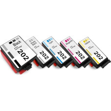Eurotone 5 x 202XL Cartridges Compatible with Epson 202 XL Replaces Epson Expression Premium XP-6000 XP-6005 XP-6100 XP-6105 Multipack - (2 x Black, 1 x Photo Black, 1 x Cyan, 1 x Yellow, 1 x Magenta)