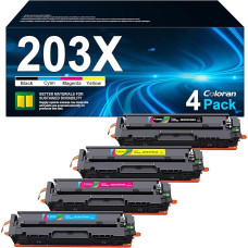 Coloran 203X CF540X suderinamasis toneris HP 203X 203A CF540A, skirtas HP M281fdw, skirtas HP Color Laserjet Pro MFP M280nw M281fdw M281fdw M281cdw M254dn M254dw M254nw M254nw (4 vnt.)