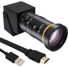 Svpro HDMI Camera 4K USB Camera HD Streaming Webcam with 5-50 mm Telephoto Zoom Manual Lens Industrial Camera H.265 CS Mount Camera 10X Optical Zoom Camera for PC Computer, Laptop, Surveillance