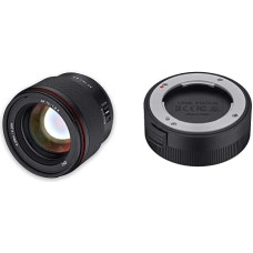 Samyang AF 75 mm F1.8 Fuji X + objektyvo stotelė - automatinio fokusavimo pilno formato ir APS-C portatyvinis objektyvas, ypač mažas ir lengvas, individualus jungiklis, apsauga nuo oro sąlygų, skirtas Fuji X fotoaparatui X-T4 X-T30