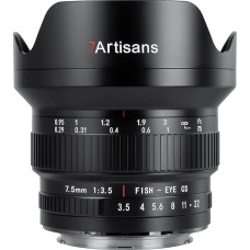 7artisans MF 7.5mm F3.5 APS-C 205° itin plataus kampo rankinis 