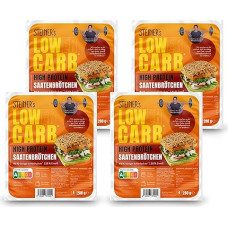 Steiner's Low Carb High Protein Seed Rolls, Low Carb, High Protein, Only 2.8 g Carbohydrates, 23 g Protein (Pack of 4, 16 Pieces)