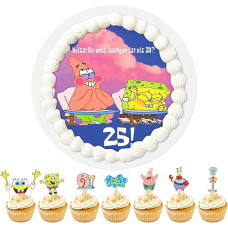 Cake Topper, Photo 25th, Sugar Image Compatible with Cake Decoration, Cake Topper, Edible Photo, Cake Decoration 25th, Photo Cake Topper, Party Supplies Decoration Favours