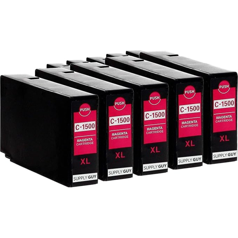 Supply Guy 5 Printer Cartridges Compatible with Canon PGI-1500XL Magenta Suitable for Canon Maxify MB2000 MB2050 MB2100 MB2150 MB2155 MB2300 MB2350 MB2700 MB2750 MB2755