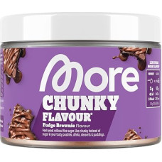 More Chunky Flavour, Fudge Brownie, 150 g, Vegan, Flavour Powder for Sweetening, No Lots of Sugar and Calories, with Inulin and Lactase, Tested Quality, Made in Germany