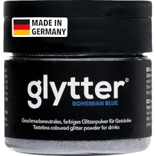 Glytter Glitter Glitter Powder for Drinks (Blue) - valgomi blizgučiai gėrimams ir skysčiams, pvz., likeriams, putojantiems gėrimams, kokteiliams - geriami ir bekvapiai blizgučių milteliai - blizgučių milteliai, blizgučių dulkės