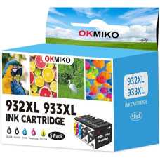 OKMIKO 932XL 933XL daugiapakopės kasetės, 932 933 XL spausdintuvo kasetės, suderinamos su HP Officejet 6600 6700 7612 7510 7110 kasetėmis (5 pakuotės)