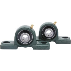 15 mm x 40 mm pagalvinio bloko guolis, 2 vienetai UCP202 pagalvinio bloko guoliai, lieti korpusai, plačiai naudojami įvairiose mašinose