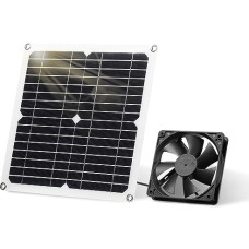 SUNYIMA Solar Panel Fan Kit, 12 W Weatherproof with DC Fan for Small Chicken Coops, Greenhouses, Sheds, Pet Houses, Window Exhaust