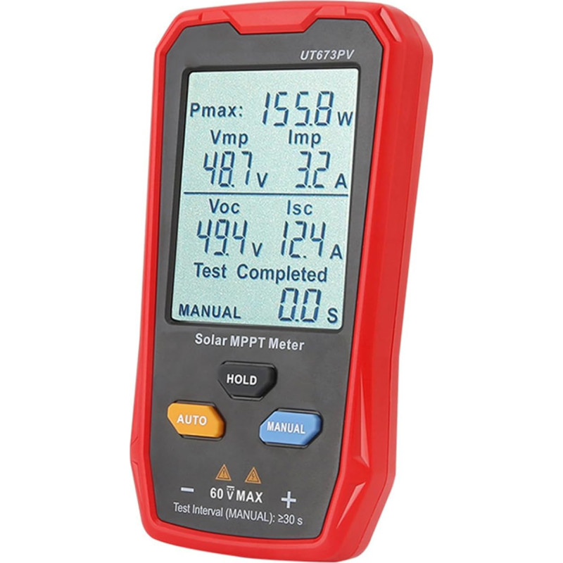 BWANGIAO Solar Panel Tester LCD Screen 800W Photovoltaic Multimeter Meter Troubleshooting Tool