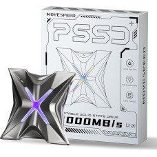 MOVE SPEED RX20 išorinis SSD diskas - 1 TB išorinis kietasis diskas su sparta iki 2 000 MB/s, C tipo USB 3.2 Gen 2x2 technologija, nešiojamasis SSD diskas, skirtas PS5, 